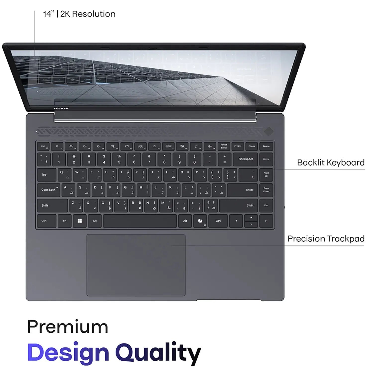 Onsor TURS 14 Laptop, 14-Inch QHD Intel Core i7 Laptop with 16GB RAM & 512GB SSD