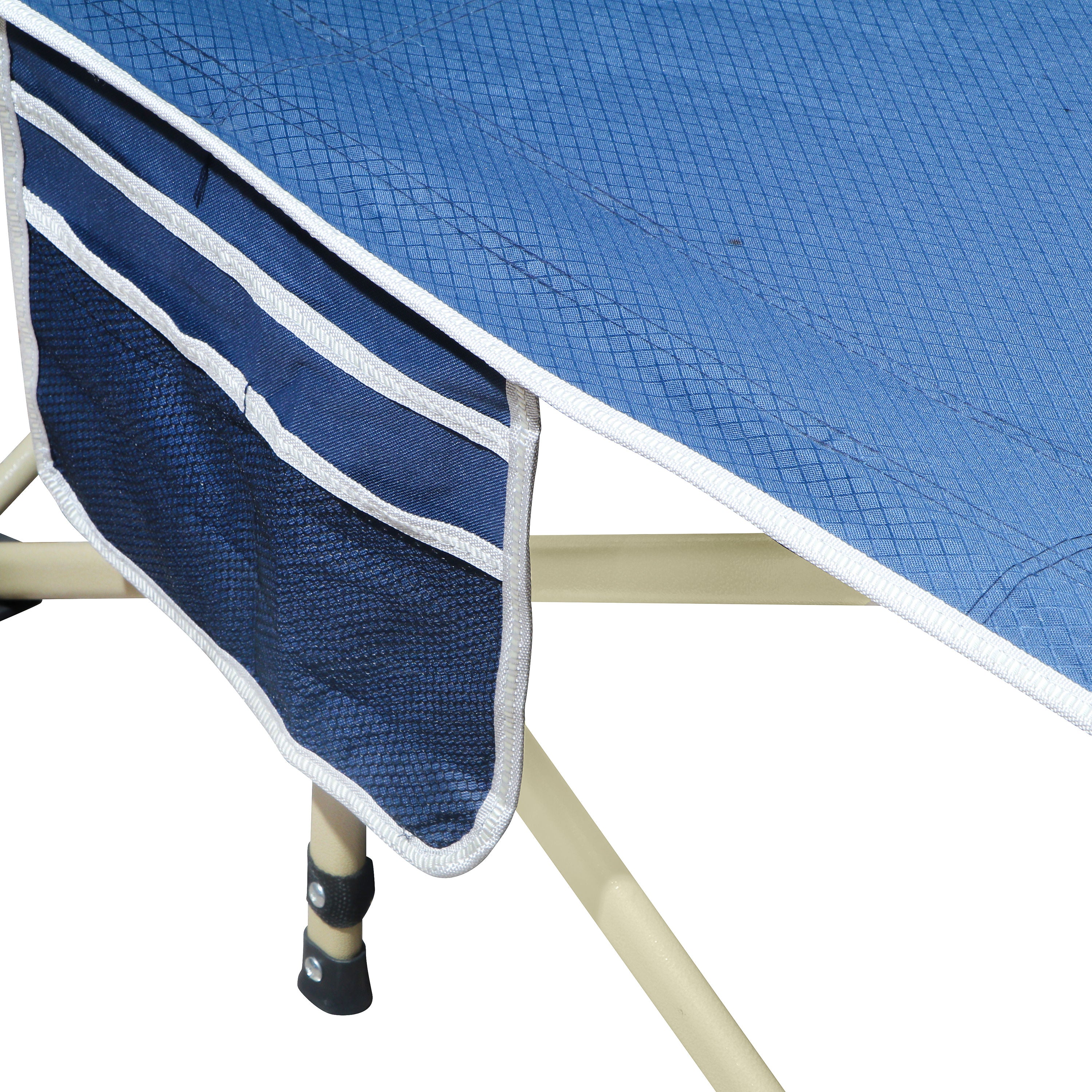 Heavy-Duty Folding Camping Cot Bed for Adults with Side Organizer Pocket