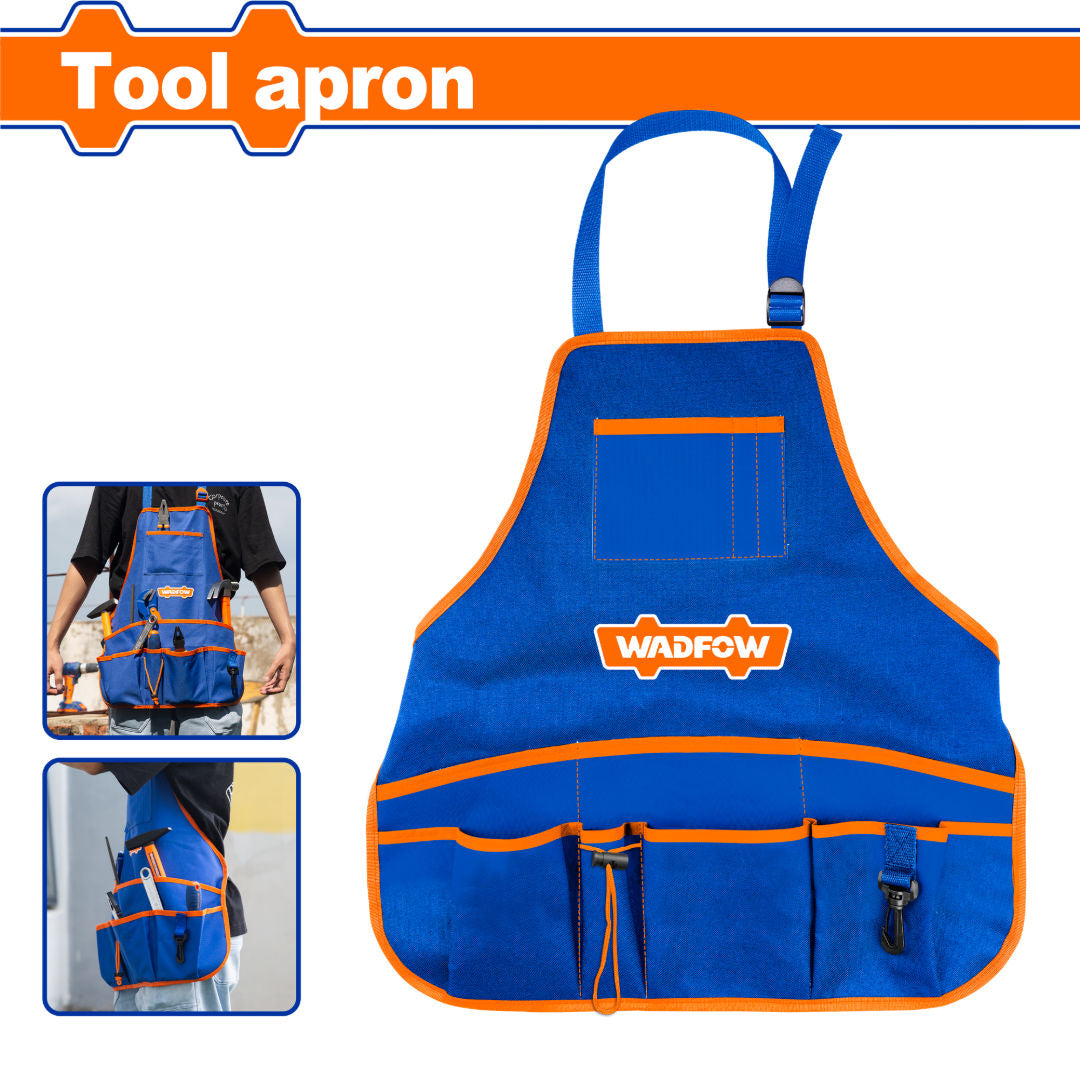 WADFOW Tool Apron 52x55 cm, Heavy-Duty 600D Oxford Fabric with Multi-Pocket