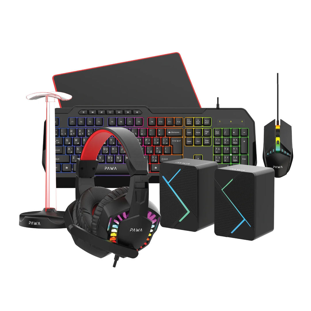 Pawa Vanguard 6 In 1 Ultimate Gaming Kit, Black
