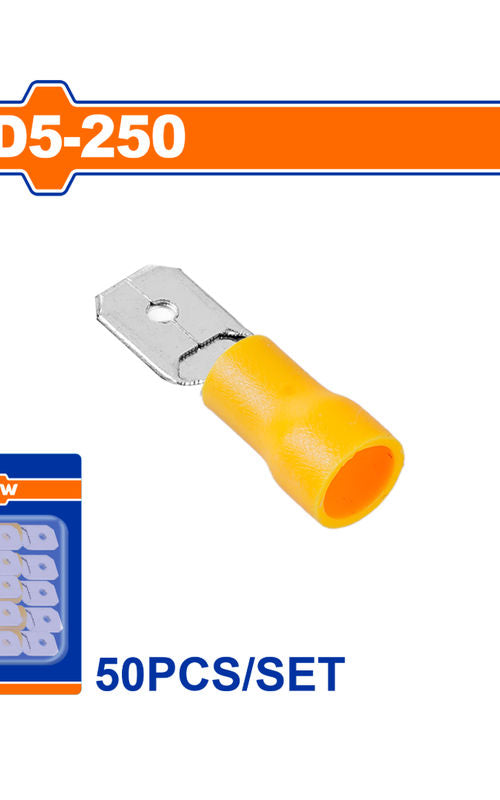 WADFOW Insulated Electrical Terminal Connector Sets, 50 Piece Wire Crimp Terminals, Color Coded, Blister Packed
