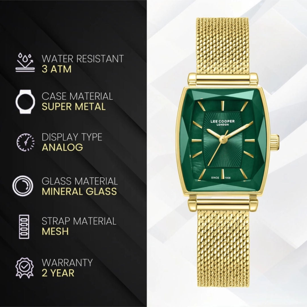 Lee Cooper Women's Mesh Super Metal Watch, LC08404 Series