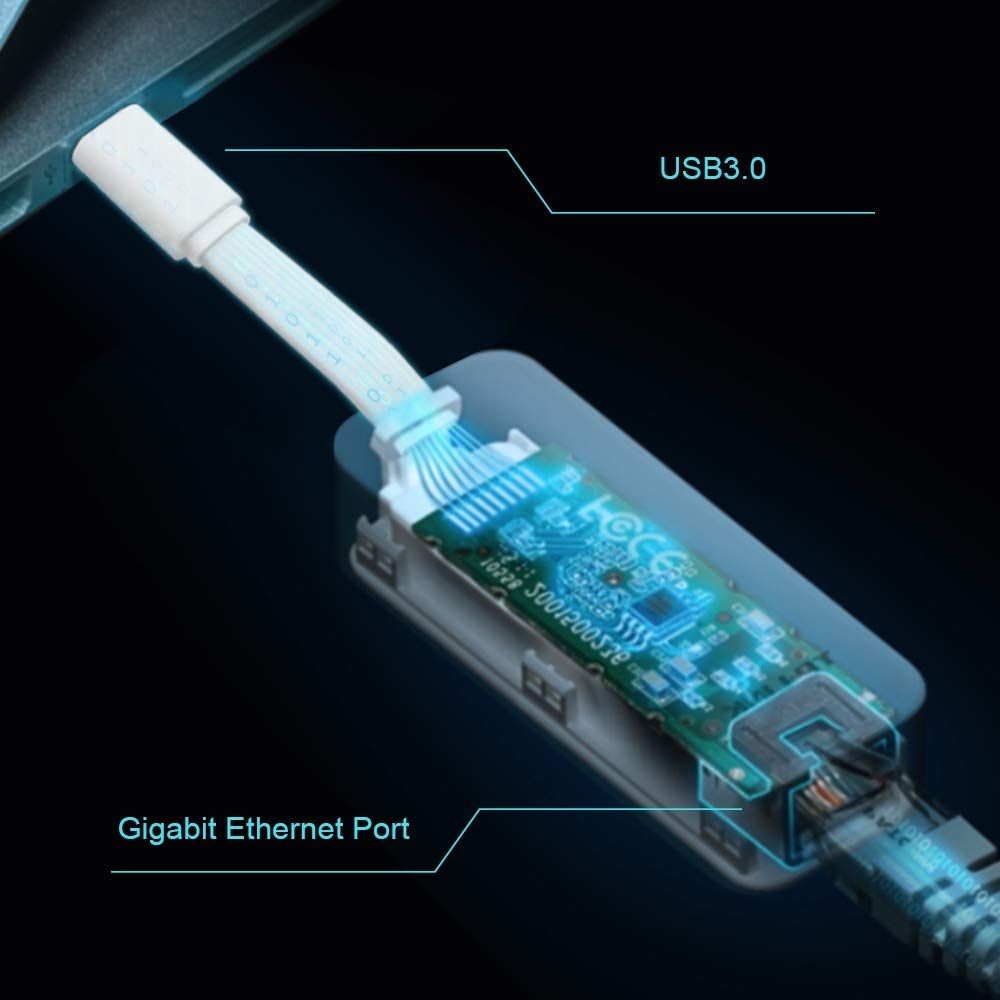 TP-Link UE300C USB-C to RJ45 Gigabit Ethernet Network Adapter, Plug and Play