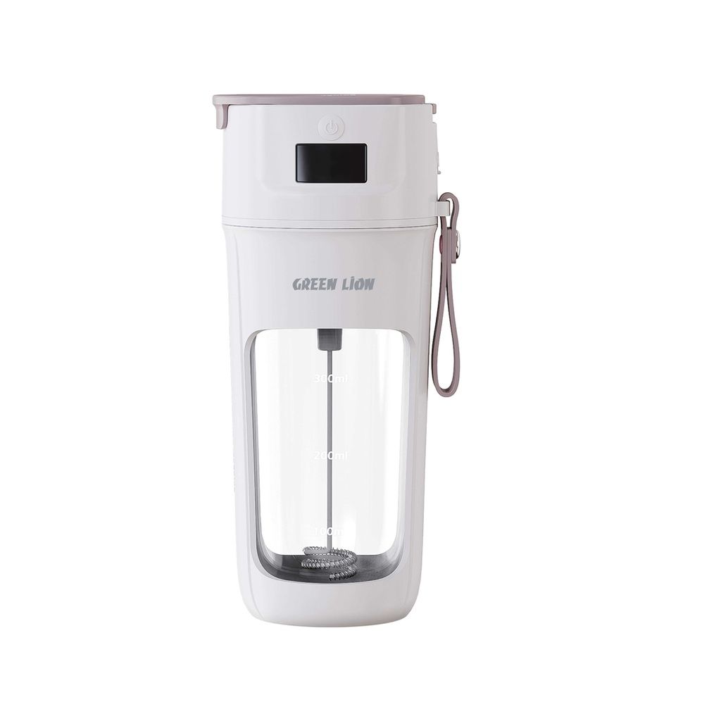 Green Lion 2 in 1 Smart Mixer 440mL 7W, Portable Electric Blender with Type-C Charging, White