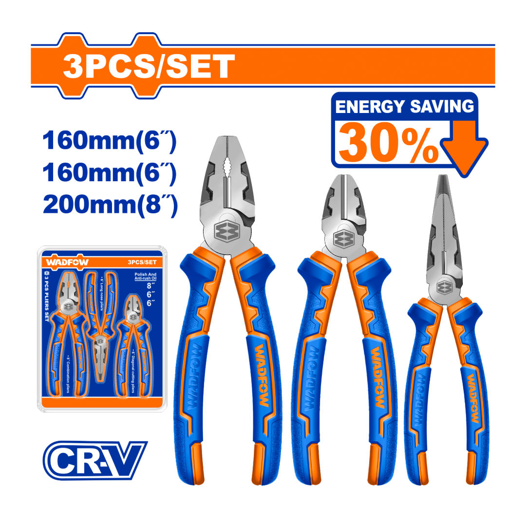 WADFOW 3 Piece High Leverage Pliers Set