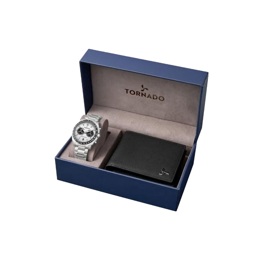 TORNADO Men's Chronograph VK64 Stainless Steel Movement Watch Set