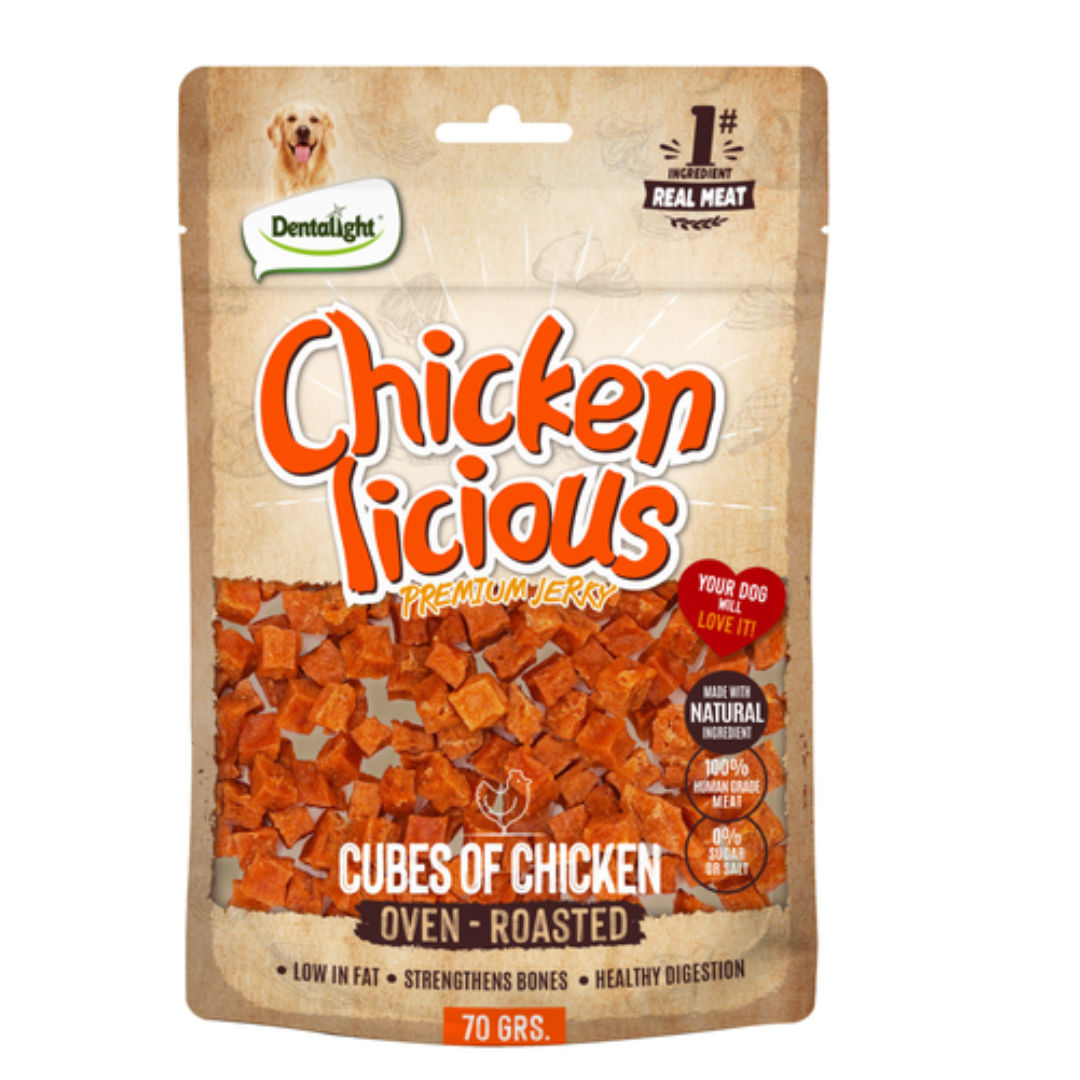 Dentalight Chicken Licious Jerky Treats For Dogs, 70gm