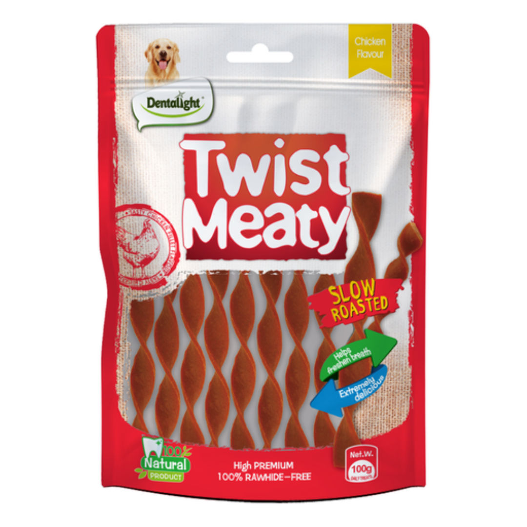 Dentalight Twist Meaty 5" Snack For Dog, 100gm