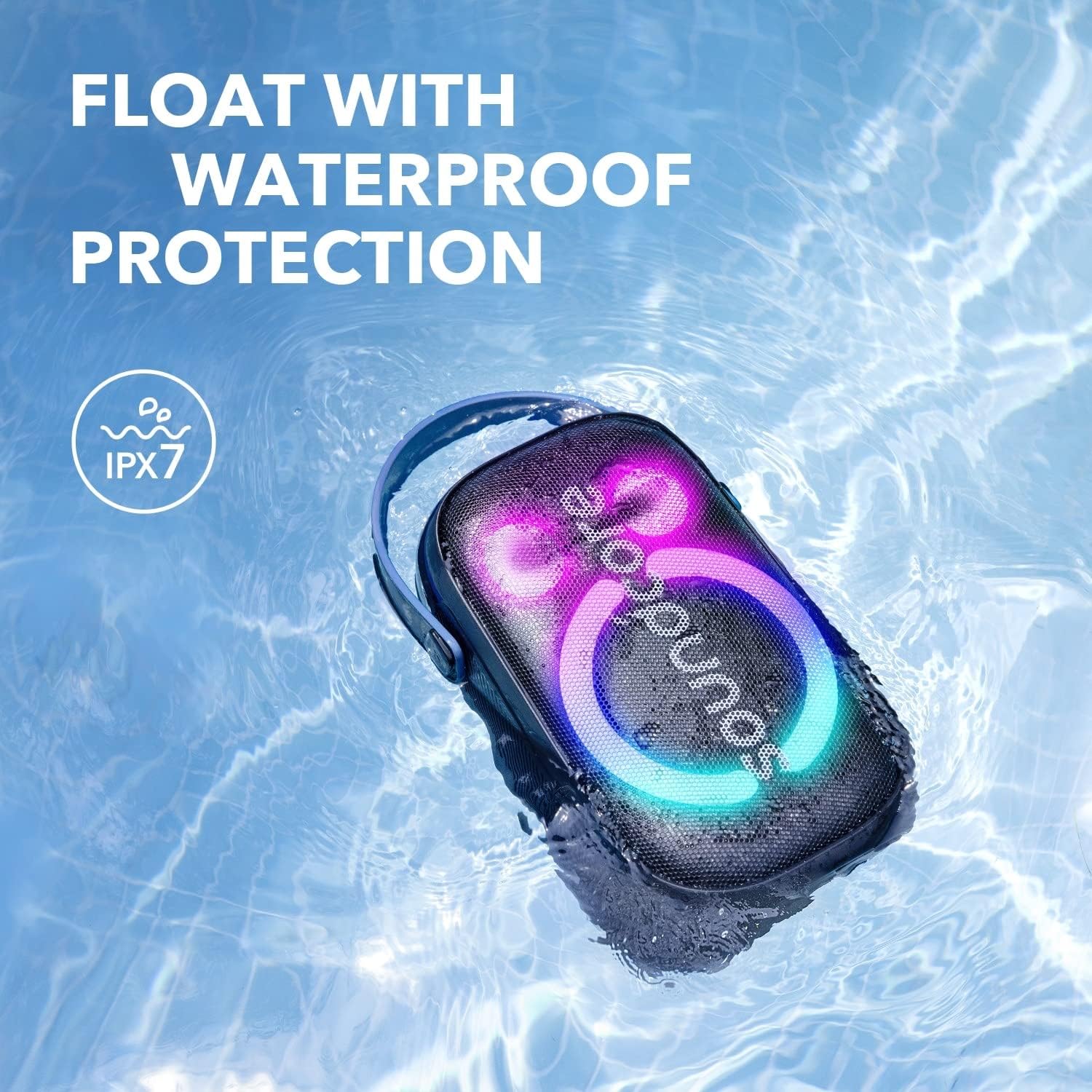 مكبر صوت الحفلات المحمول Anker Soundcore Rave Neo 2 المزود بتقنية BassUp و PartyCast 2.0، مع مدة تشغيل تصل إلى 18 ساعة، باللون الأسود