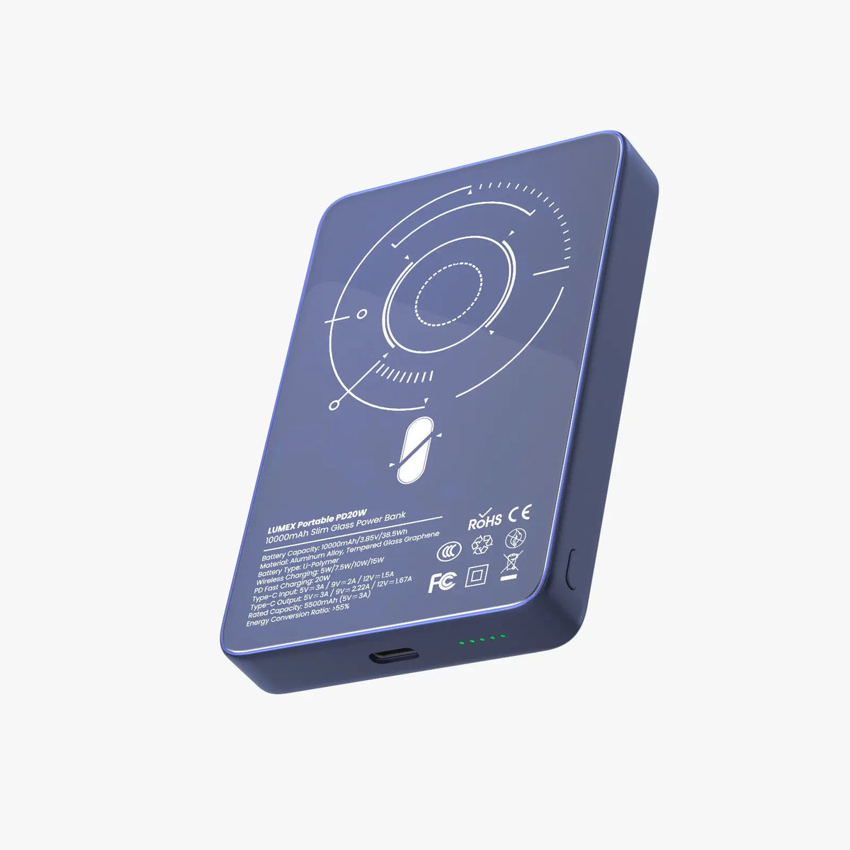 Levelo Lumex Slim Magnetic 10000mAh Power Bank, Lightweight and Travel-Friendly Build