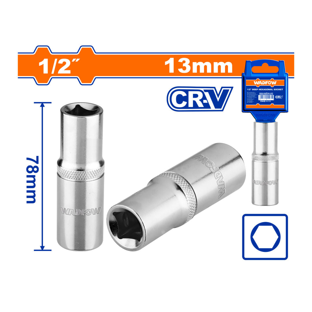 WADFOW 1/2" Deep Hexagonal Socket