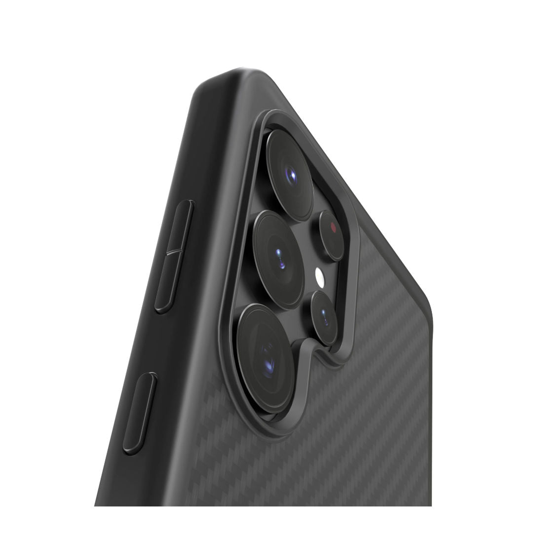 Levelo OX Carbon Case For Samsung S25 Ultra, Black
