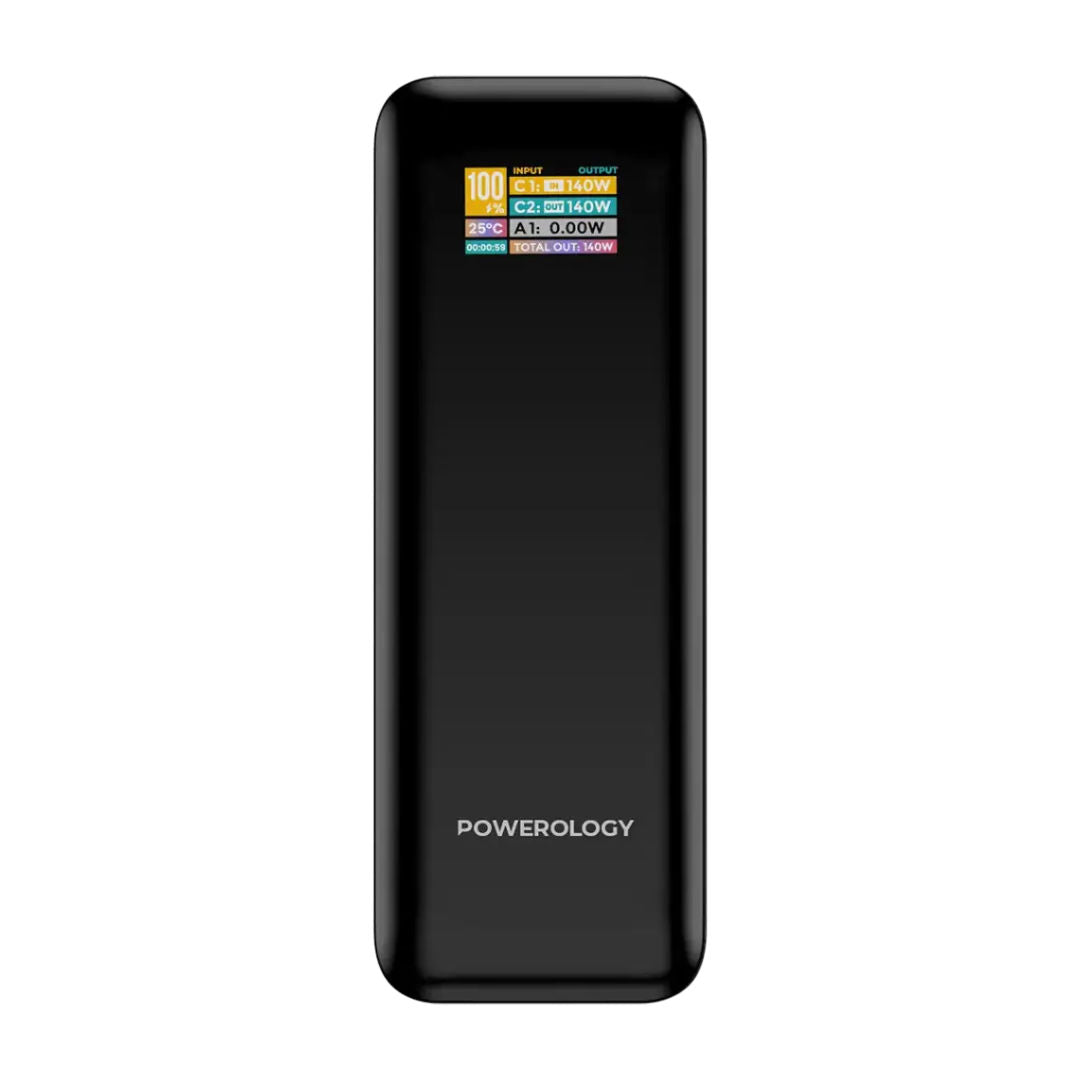 Powerology NeuroVolt 140 27000mAh Power Bank, Black