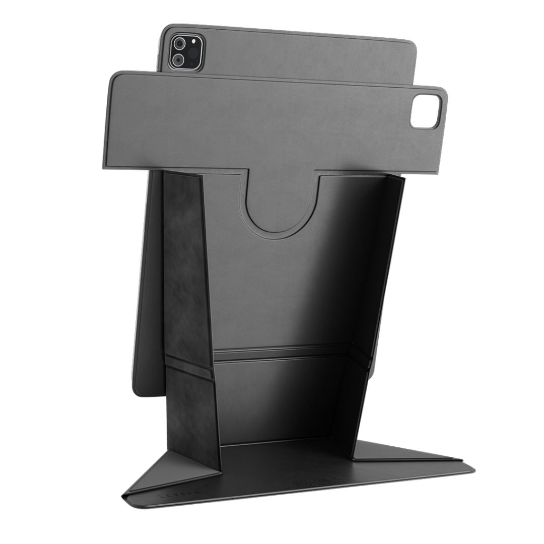Levelo Elegante Folio Case for Apple iPad Pro 11" & 13" 2024 Models, 360° Rotation, Black