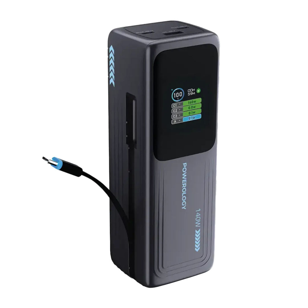 Powerology Thunderamp 30000mAh Power Bank, Gray