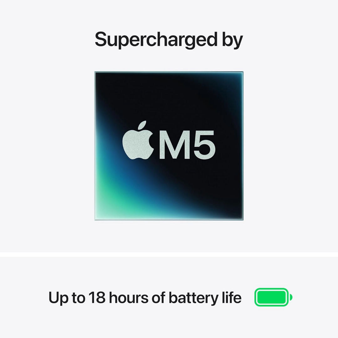 Apple MacBook Air 13-inch M5 Chip, 10 Core CPU, 8 Core GPU, 16GB RAM, 512GB SSD, Arabic Keyboard, MDHA4AB/A, Starlight