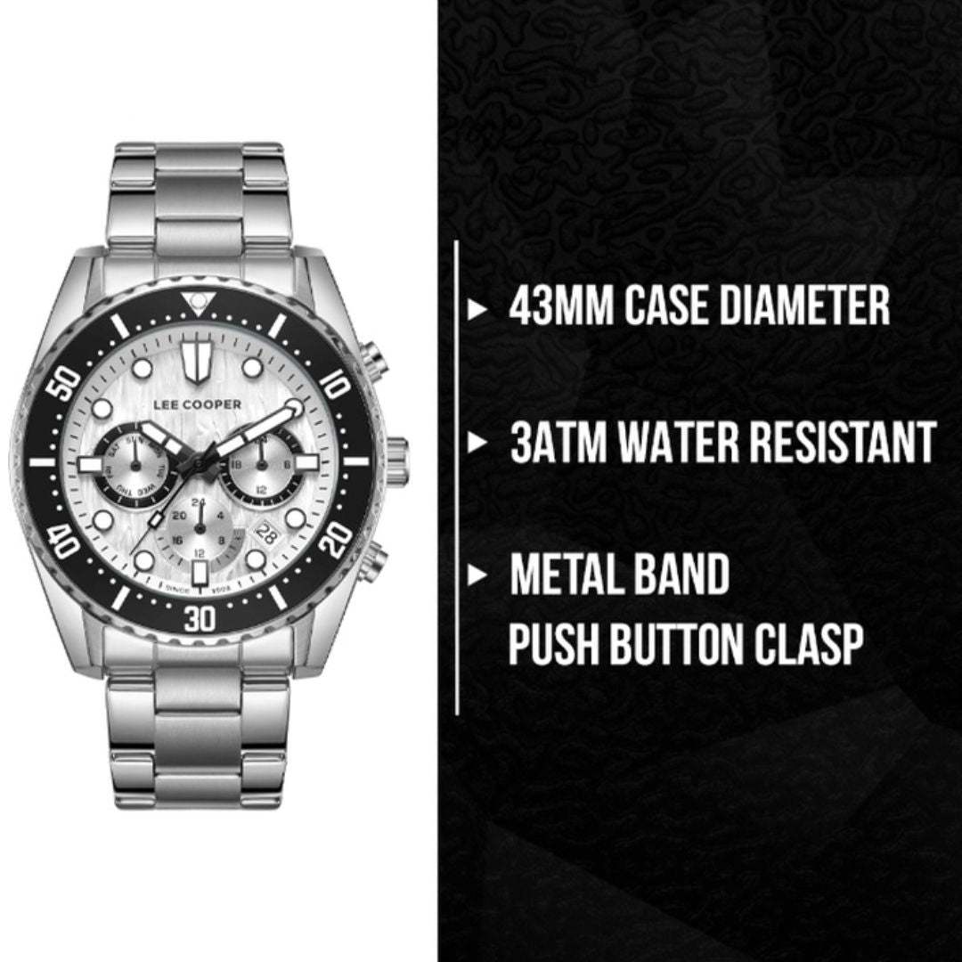 Lee Cooper Men's Multi Function Silver Dial Watch, LC08101.330