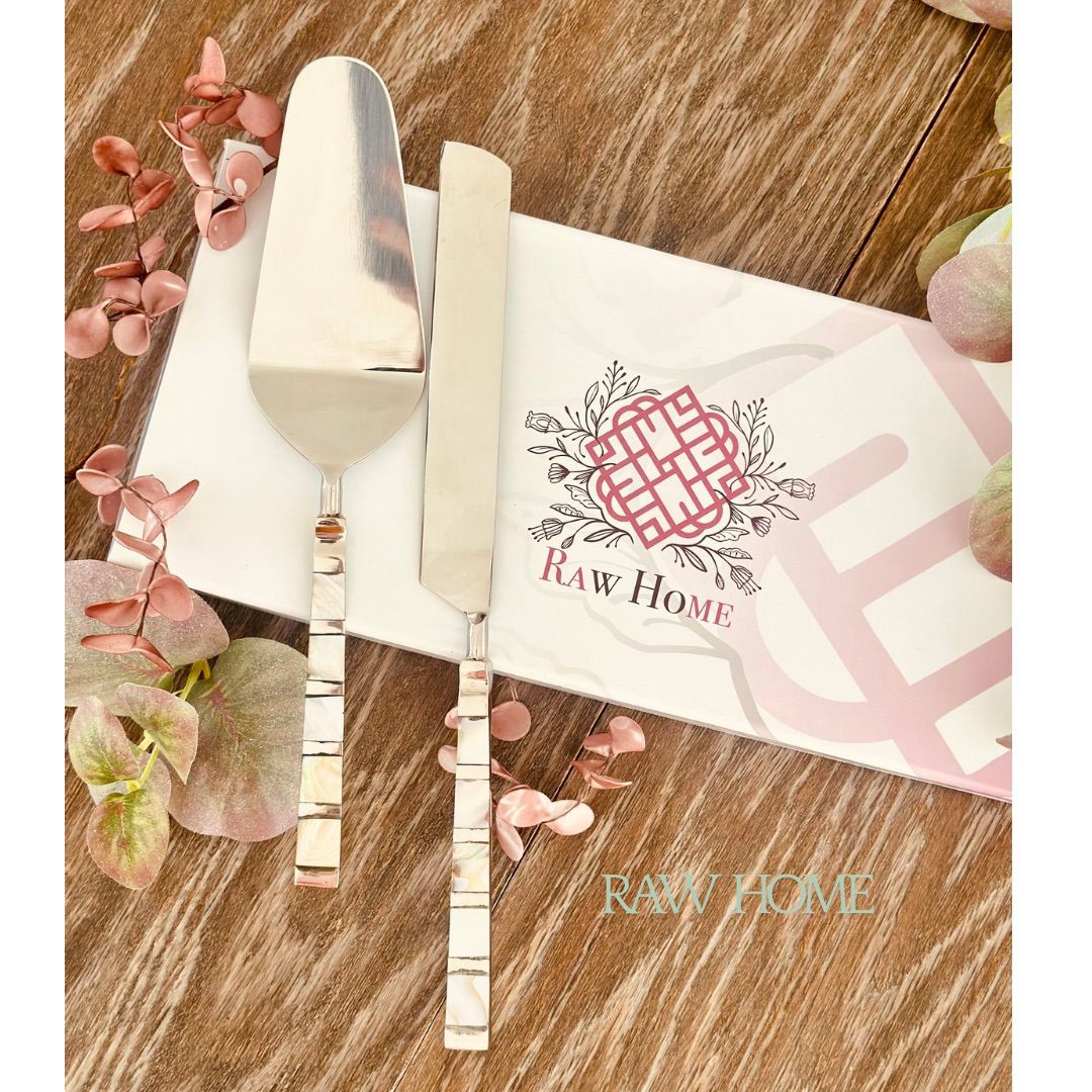 Raw Home-Mother Of Pearl Cake Knife And Cake Knife