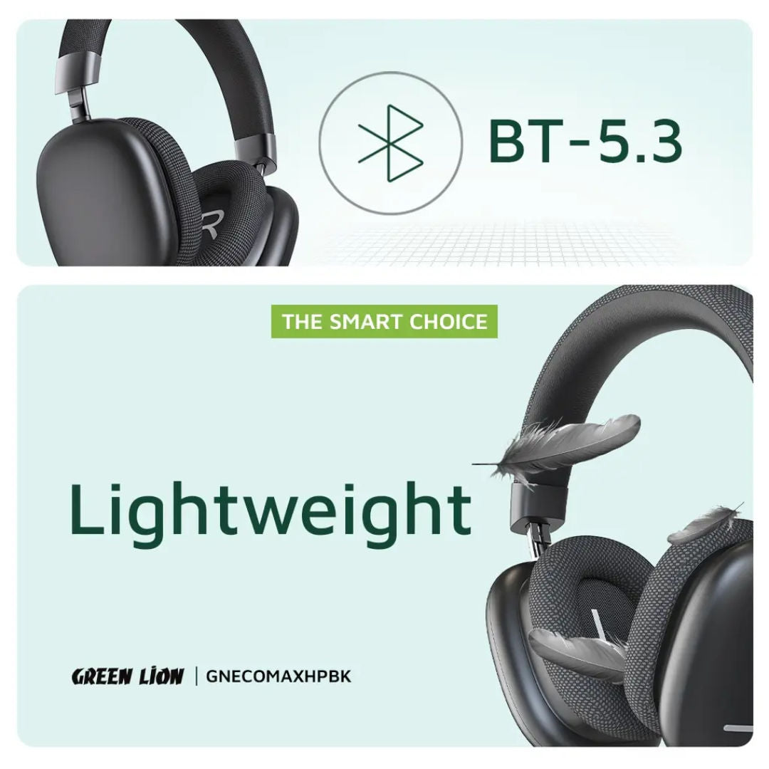 Green Lion Echo Max Bluetooth Over-Ear Headphone, 48Hr Playtime