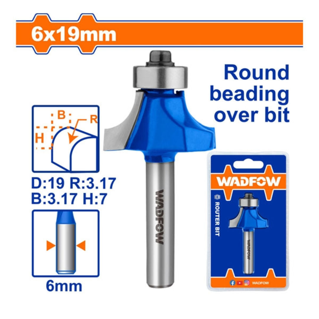 WADFOW Router Bit Corner Round, 6mm Shank