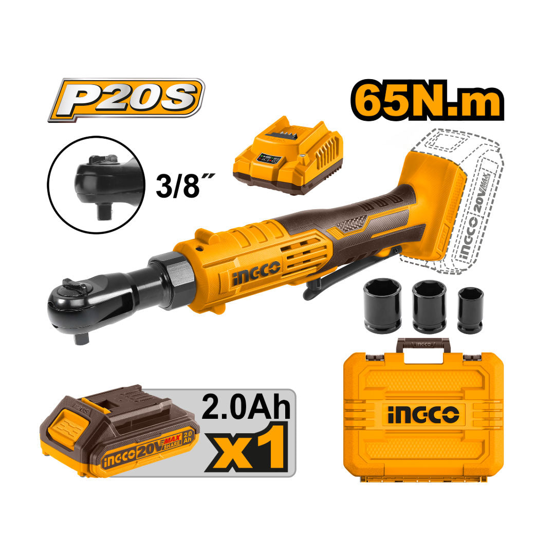INGCO Cordless Drive Ratchet, 20V