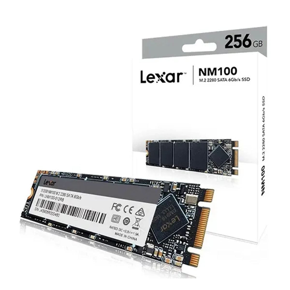 Lexar NM100 256GB M.2 2280 SATA III Internal Solid State Drive, Up to 550MB/s, LNM100-256RB