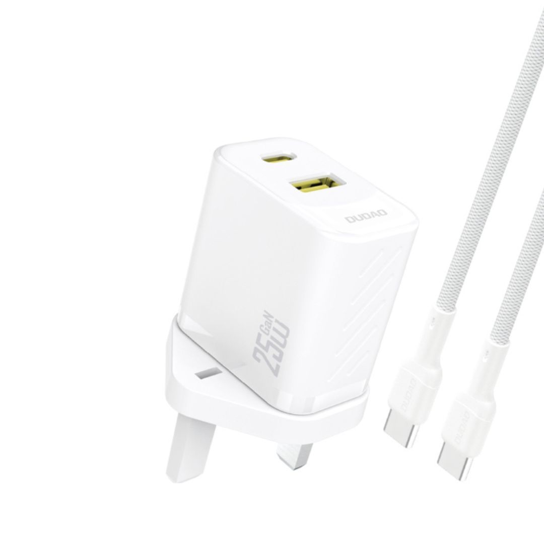 DUDAO A26TUK Dual Port Charger With USB-C Cable, 25W