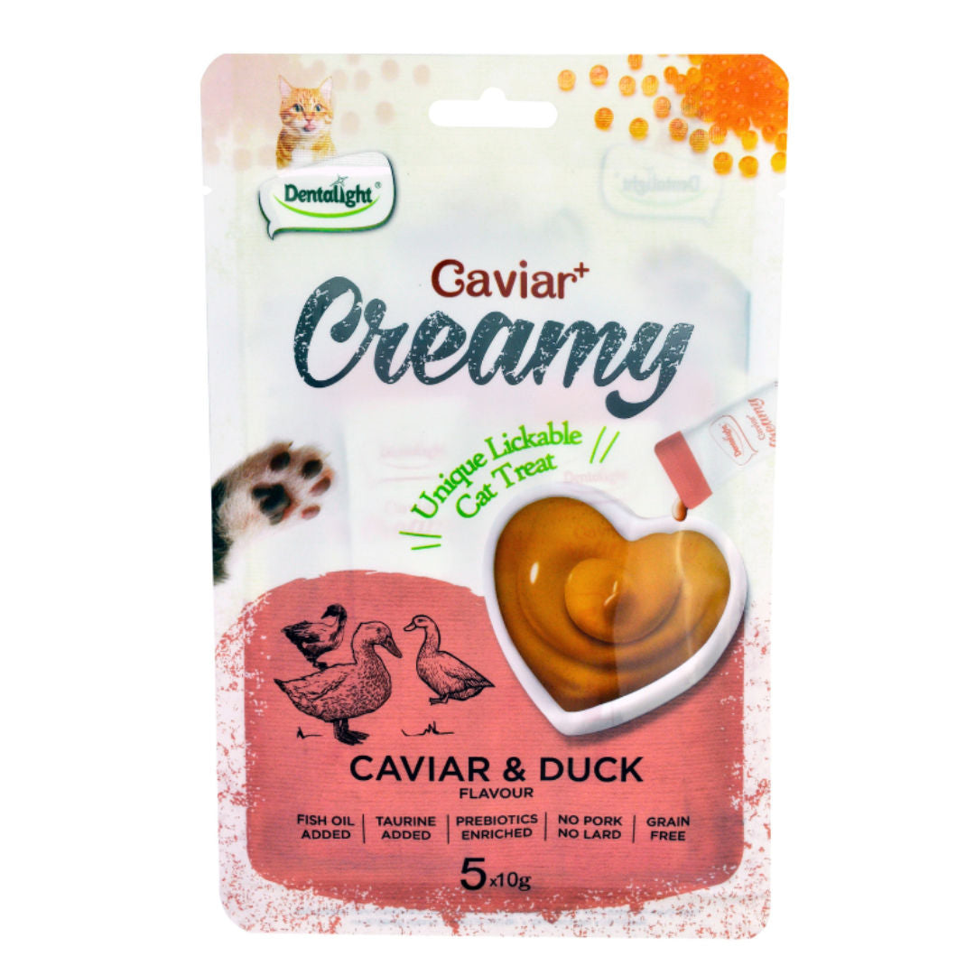 Dentalight Caviar+ Creamy Lickable Cat Treat, 5-Pieces x 10gm