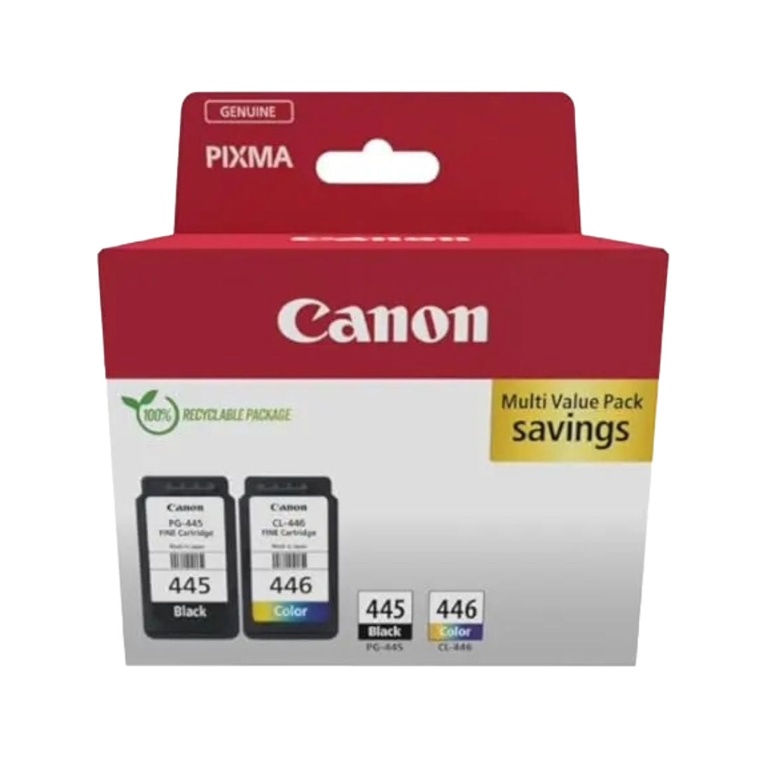 Canon Pixma Multi-Pack PG-445 Black CL-446 Tri-Color Genuine Ink Cartridge