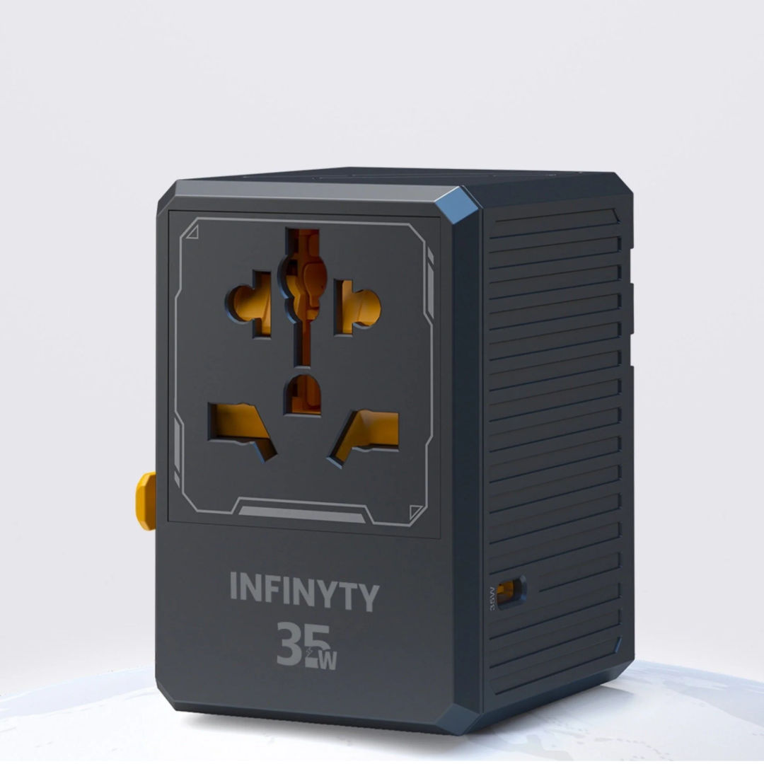Infinyty Y127-C PD35W Universal Travel Adapter Atlas 35, Black