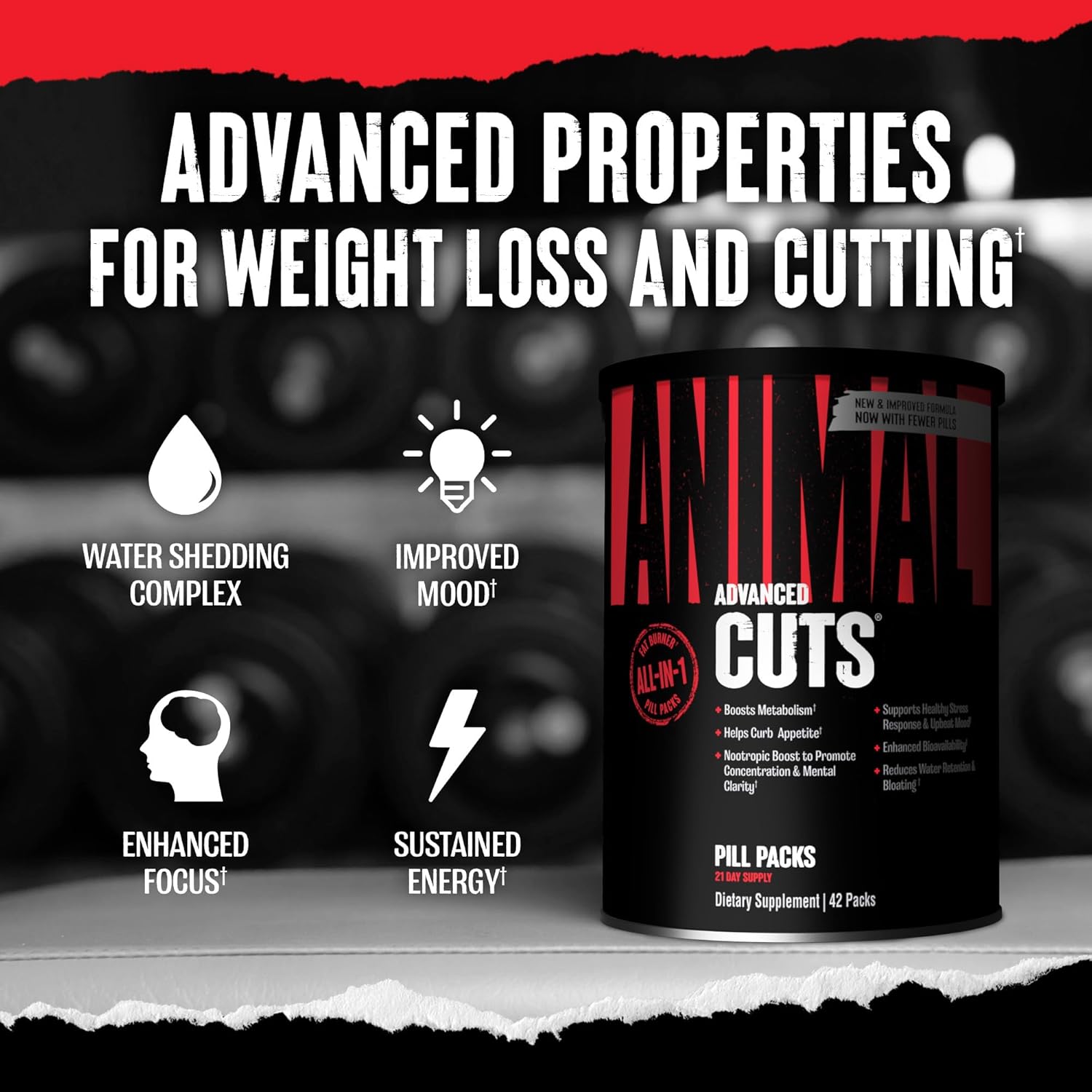 Universal Nutrition Animal Cuts 42 Packs, Advanced Fat Burning & Cutting Formula