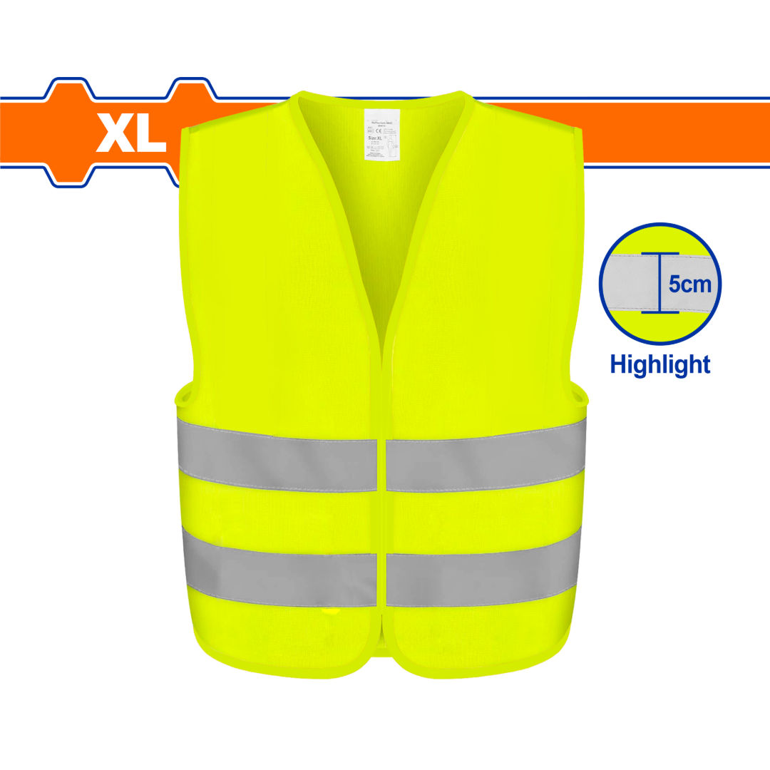 WADFOW Reflective Vest, 5cm Hi-Vis Tape, XL