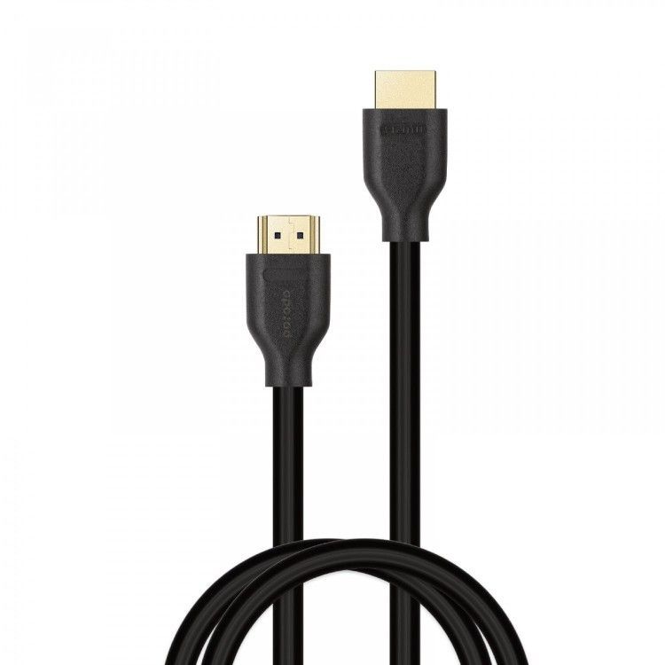 Porodo 8K HDMI to HDMI Cable with Dynamic HDR, 18Gbps, Gold-Plated Connectors, Black