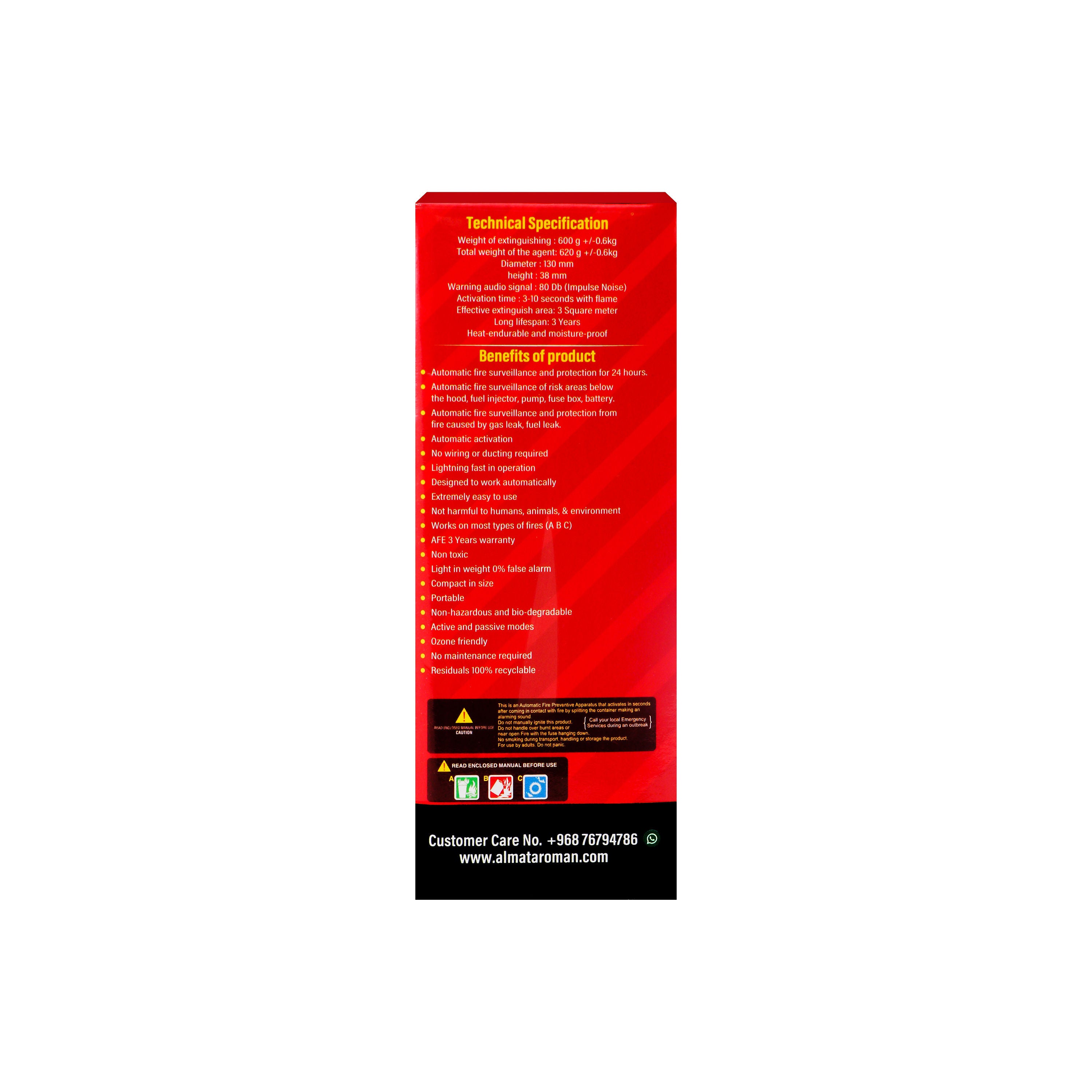 Brandsdaddy AFE Automatic Fire Extinguisher Disc with Mounting Bracket - 24/7 Auto Fire Suppression Device