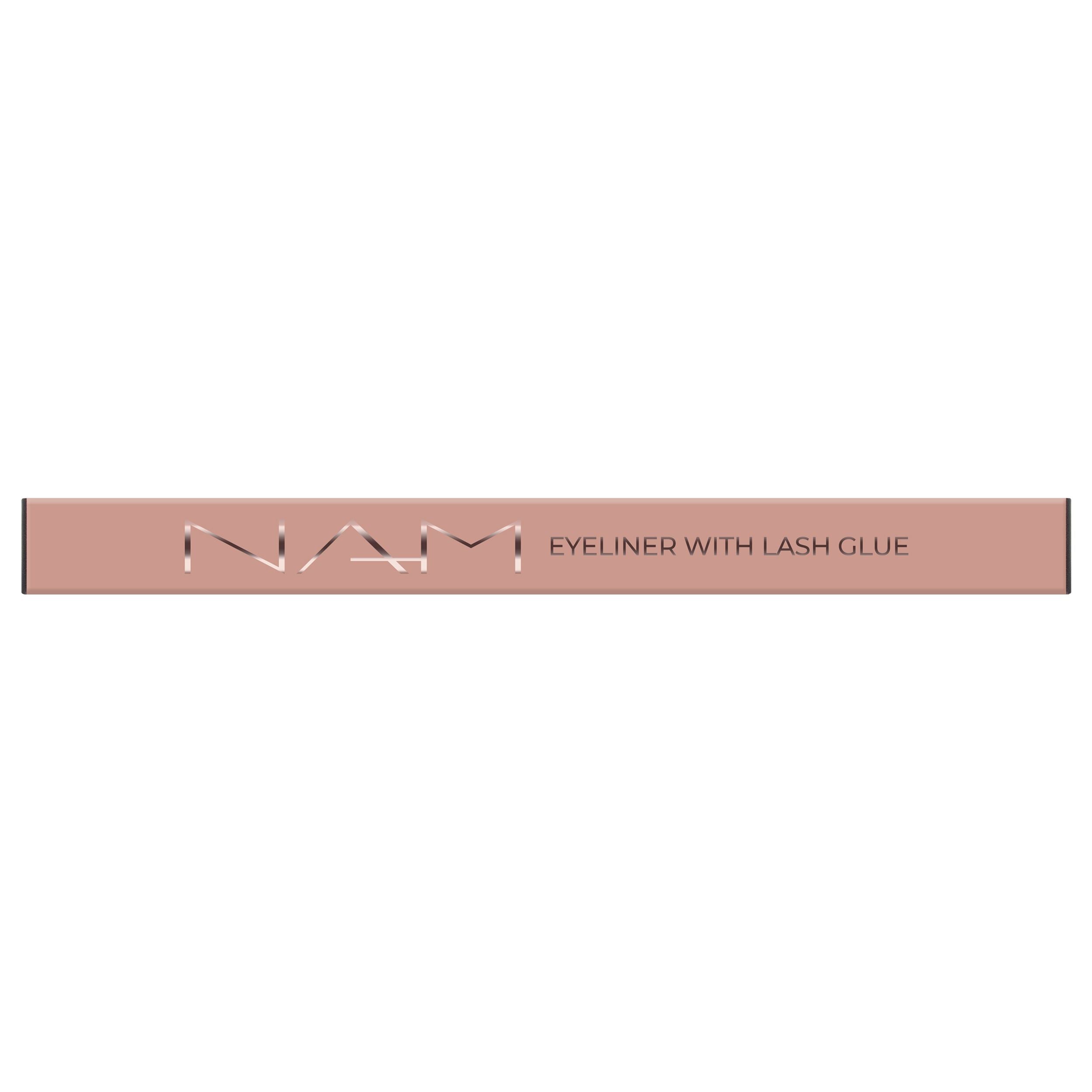NAM 2in1 Lash Glue Eyeliner, Precision Black Eyeliner & Lash Adhesive