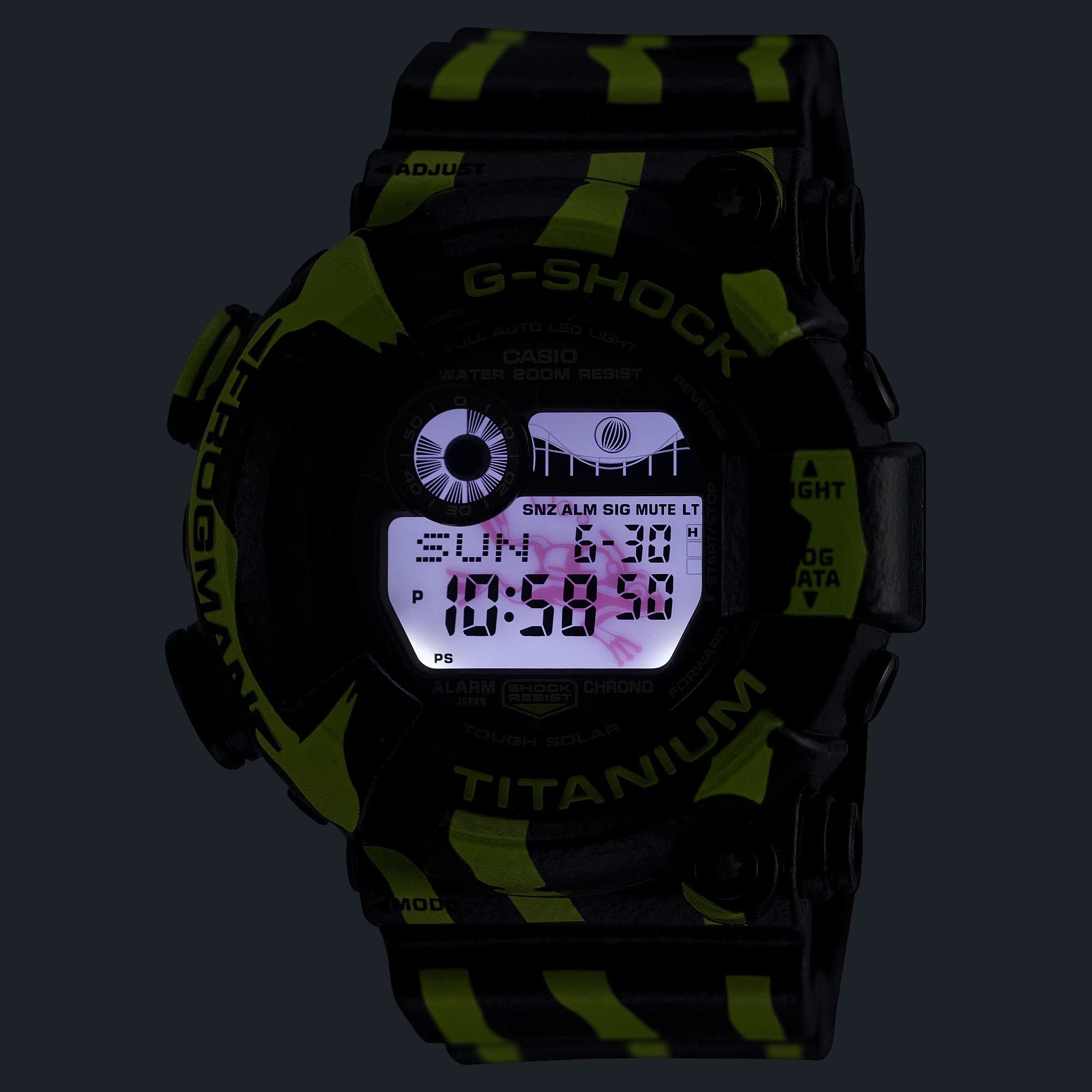 Casio G-SHOCK FROGMAN GW-8200TPF-1D, Poison Dart Frog Collaboration Tough Solar ISO 200m Diver Watch