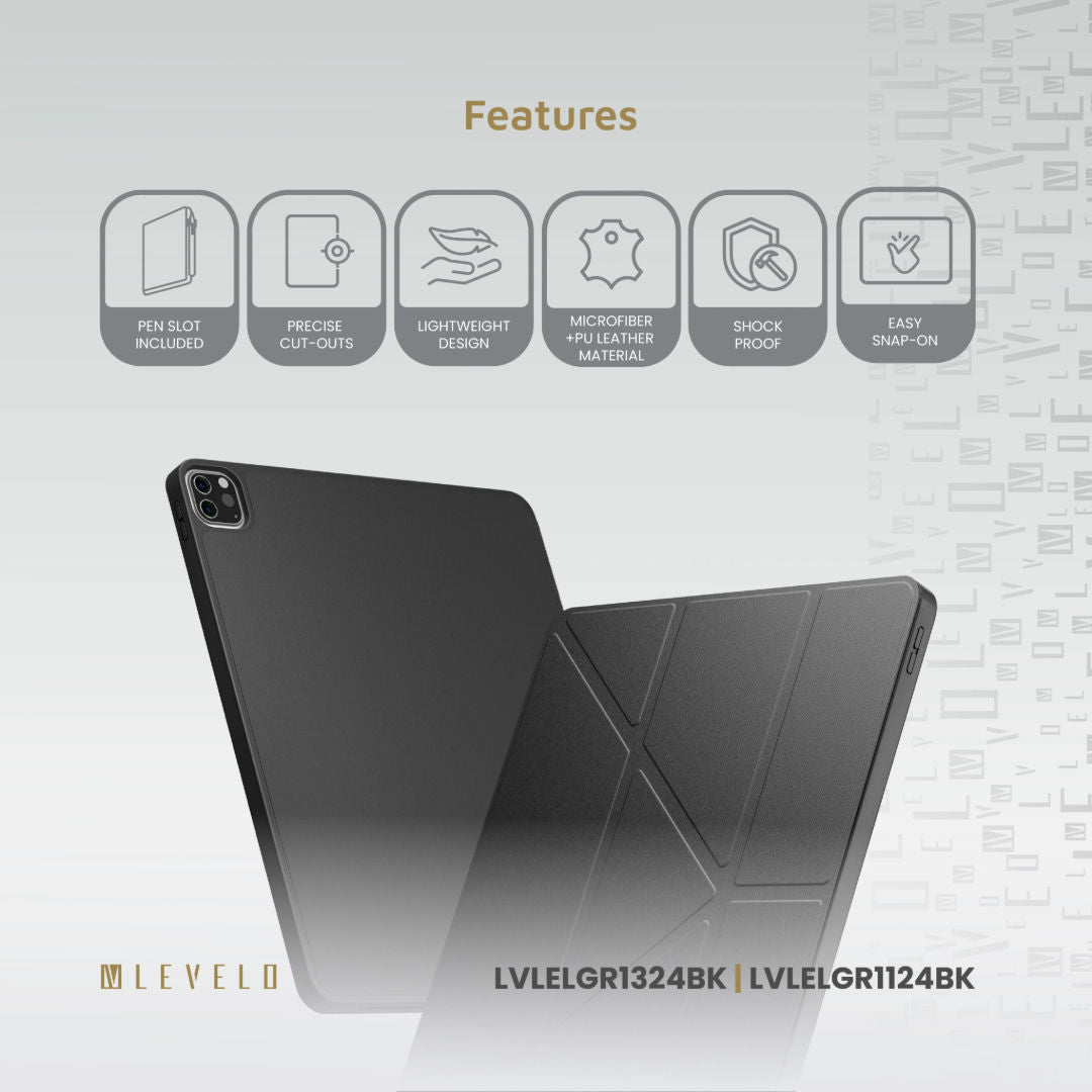 Levelo Elegante Hybrid Leather Magnetic Case for Apple iPad series, Shockproof