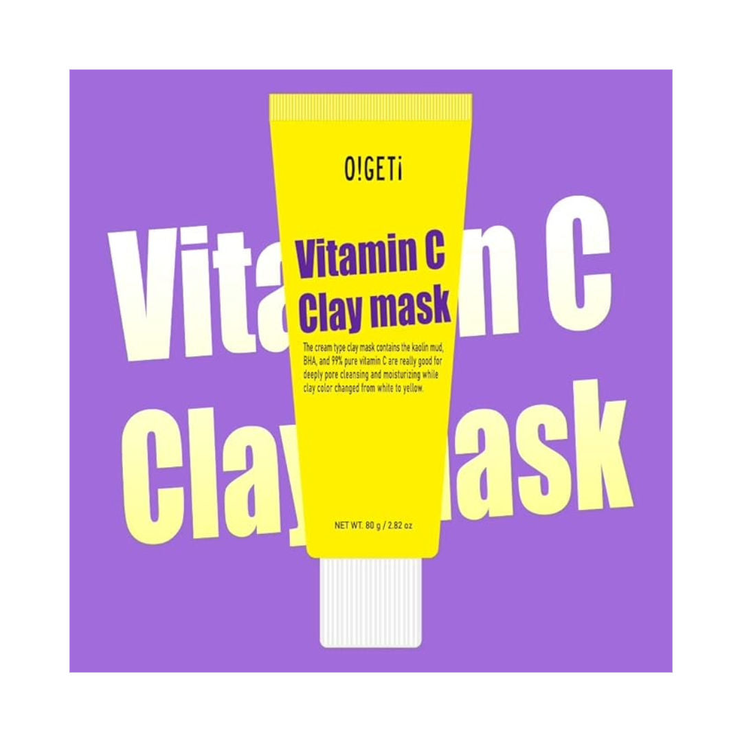 O!GETi Vitamin C Clay Mask, Color-Changing, Brightening Clay Mask, 80gm