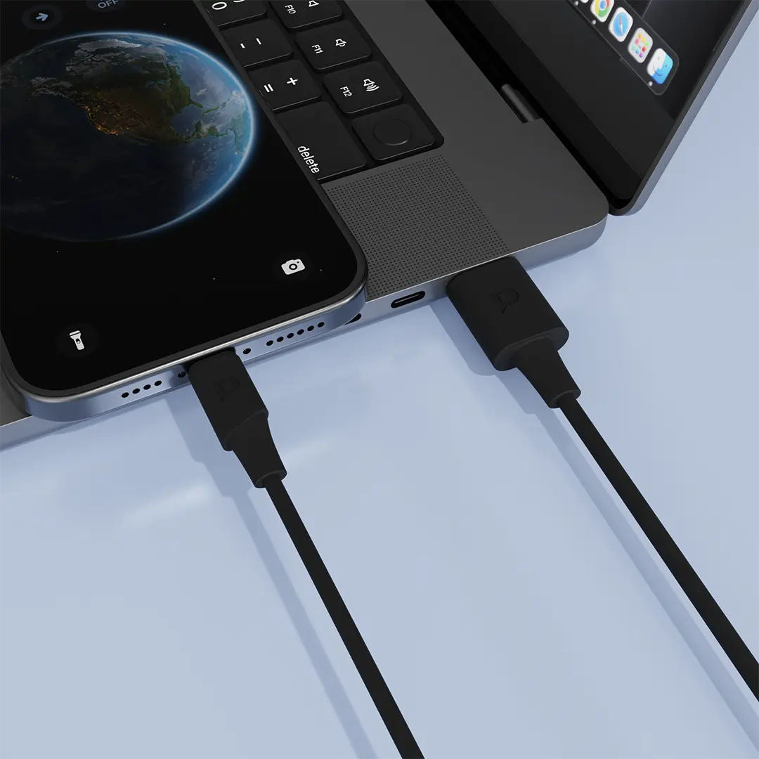 Powerology Power Sync Flex USB-A to Lightning Cable, High-Speed Charging Cable, 1.2M