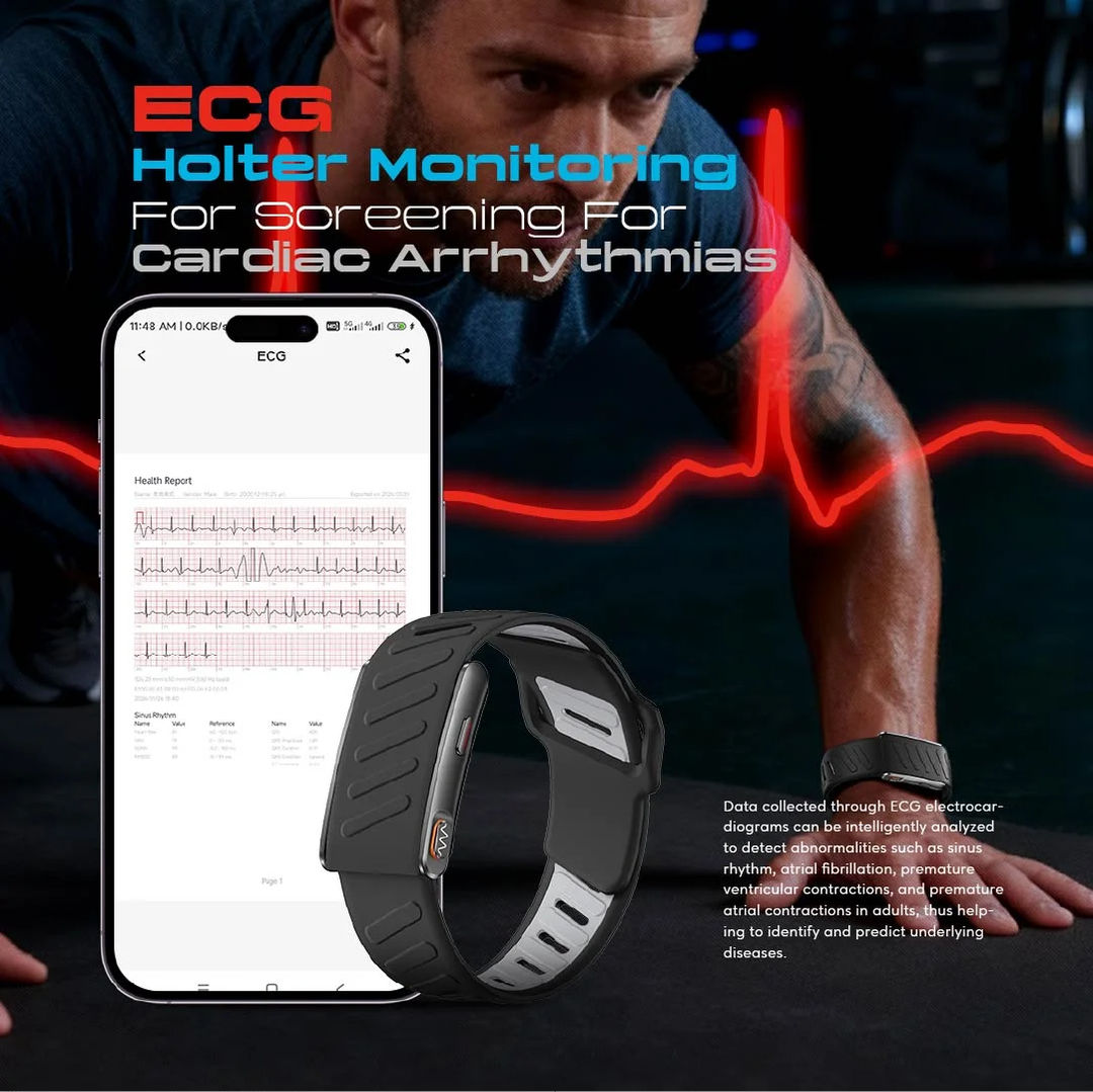 Pawa Riva Screenless Band With ECG Function, Black
