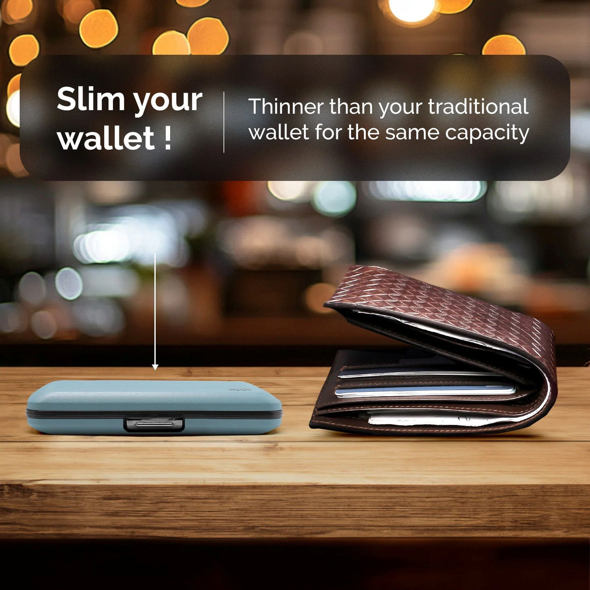 Ogon Aluminum Wallet Large Case V2, Arctic Blue