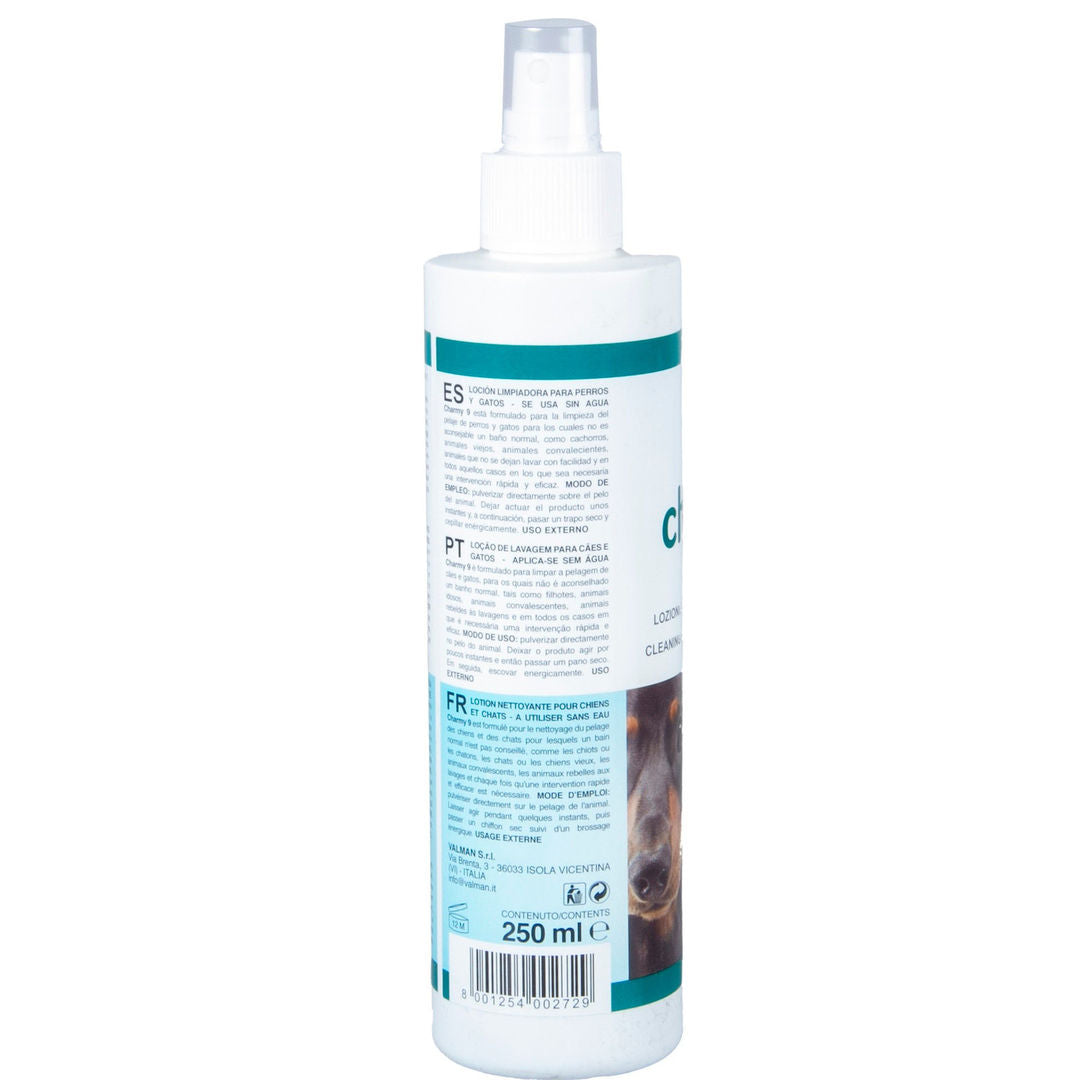Padovan Charmy 9 Waterless Cleaning Lotion for Cats and Dogs, 250ml