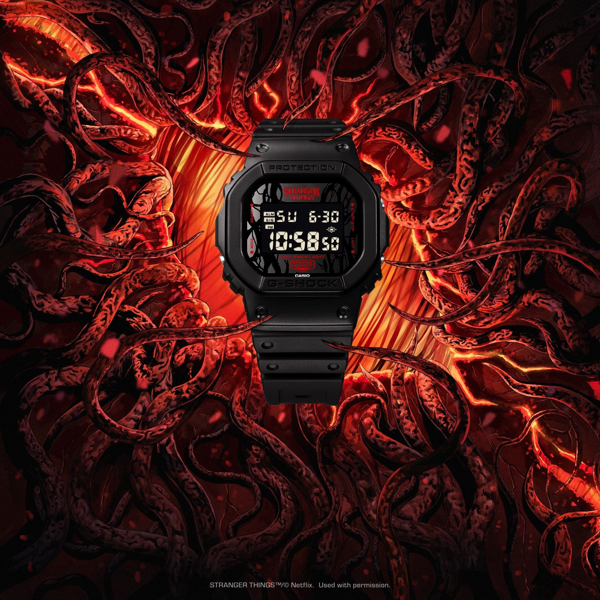 Casio G-SHOCK DW5600STT-1D, Stranger Things Collaboration Limited Edition Shock Resistant Digital Watch