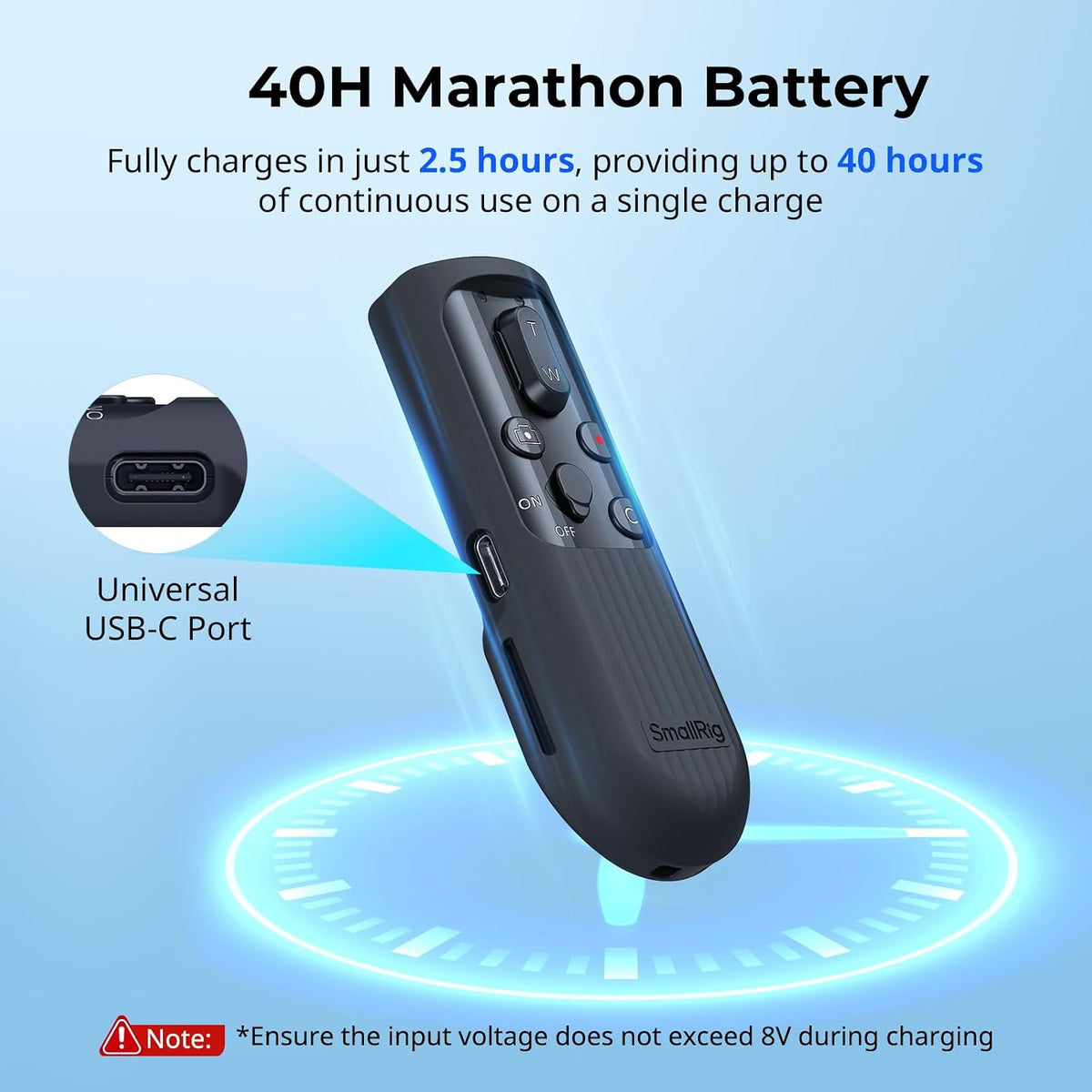 SmallRig SR-RG2 Wireless Remote Control Handgrip for Cameras and Smartphones, Bluetooth 5.0, 5207