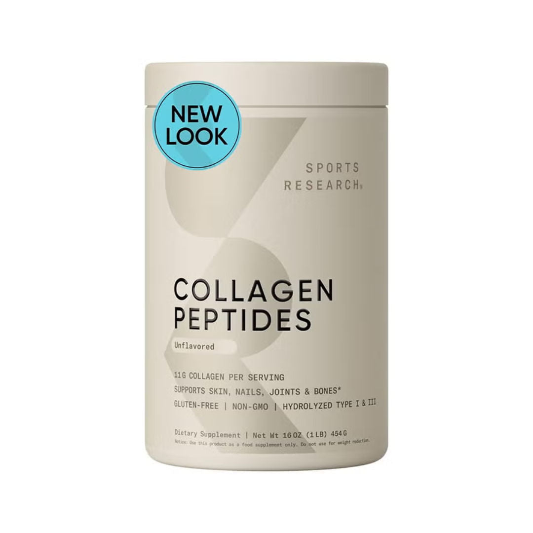 Sports Research Collagen Peptides Powder, Unflavored, Hydrolyzed Collagen