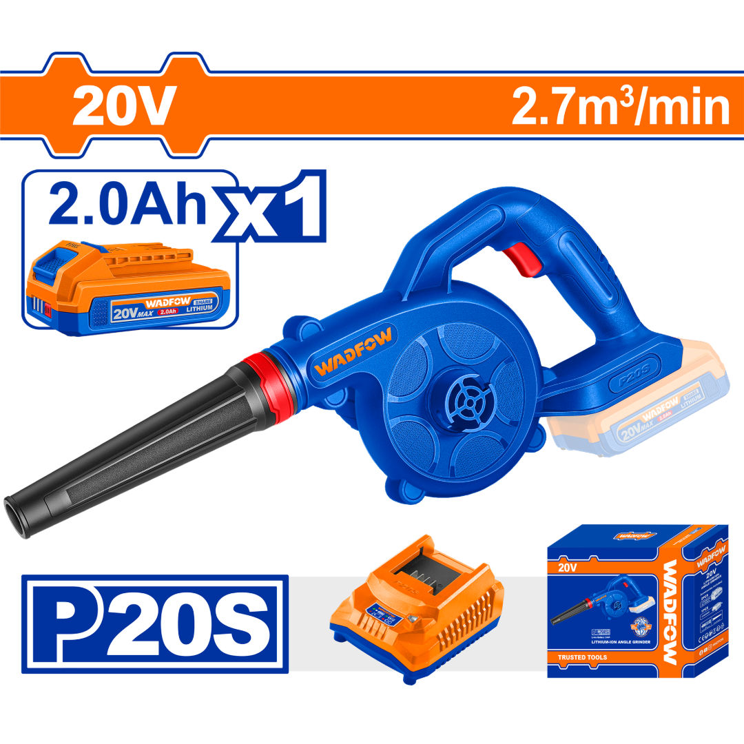 مجموعة منفاخ لاسلكي WADFOW 20V، 18000 دورة في الدقيقة، 2.7 متر مكعب/دقيقة