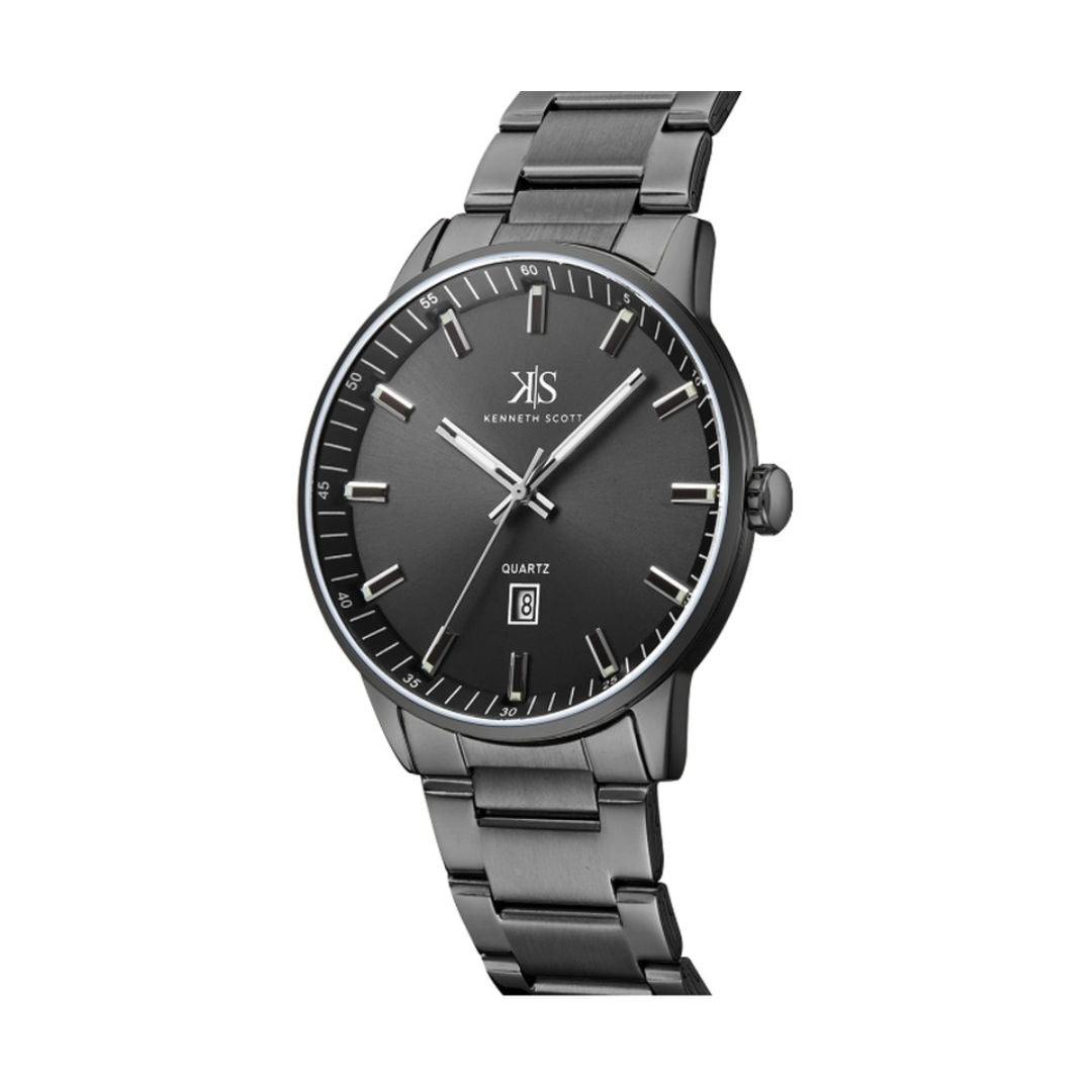 Kenneth Scott Men's Black Dial Analog Watch, K22010 Series
