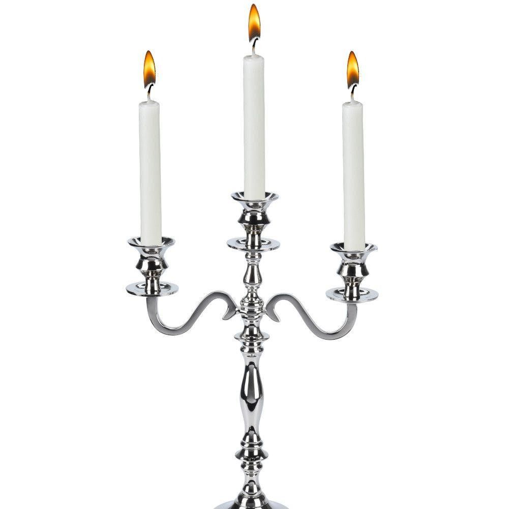 Aluminum 3-Light Candle Holder, 39cm