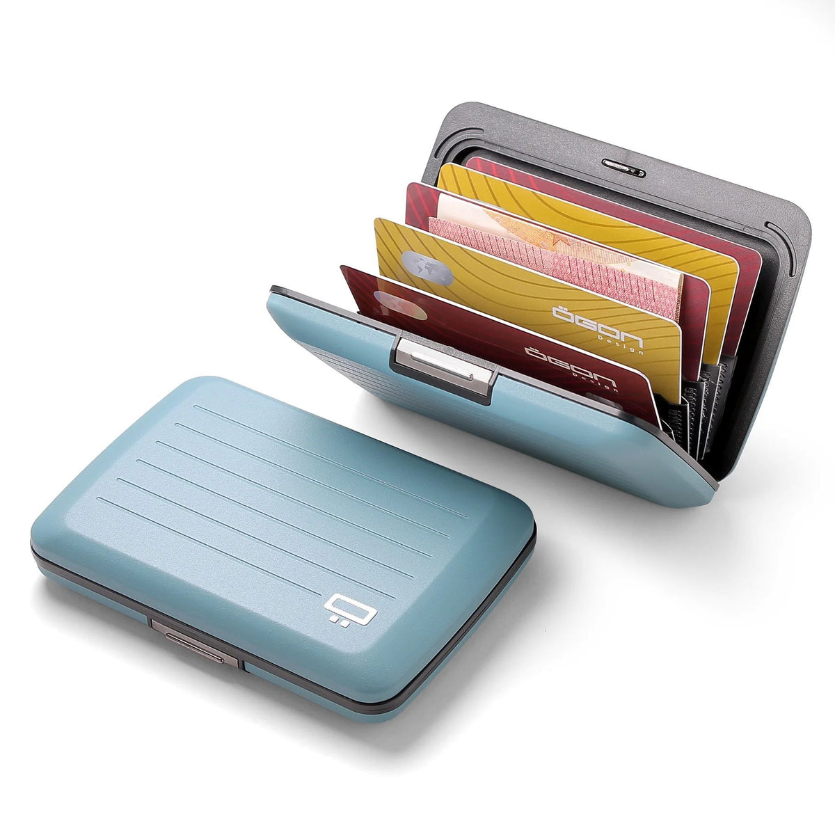 Ogon Oslo Aluminum Wallet Small Case Card Holder V2, Arctic Blue