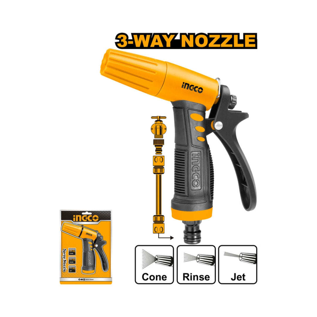 INGCO Plastic Trigger Nozzle, TPR Soft Grip, Nylon Lever